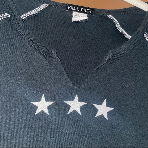 Black Tee with 3 White Stars - Picture 3 of 4